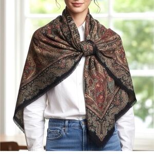 Ralph Lauren Purple Label Paisley Patterned oversized Scarf